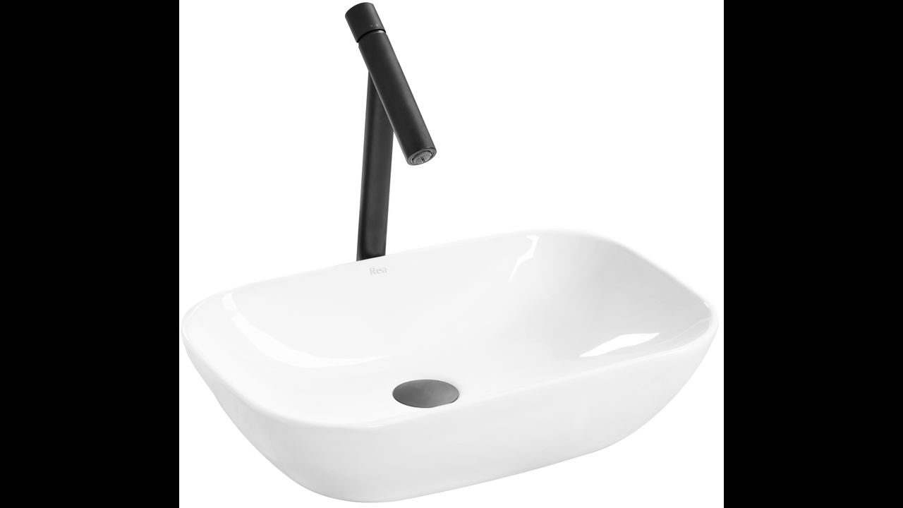 Sink Washbasin Rectangular Ceramic Patch Pool Nue Elegant Rea Celia Slim 